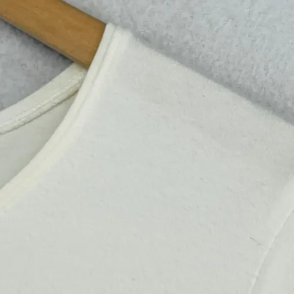 EILEEN FISHER Top XL Stretch Organic Cotton Jersey Round Neck Off White USA - Picture 8 of 12